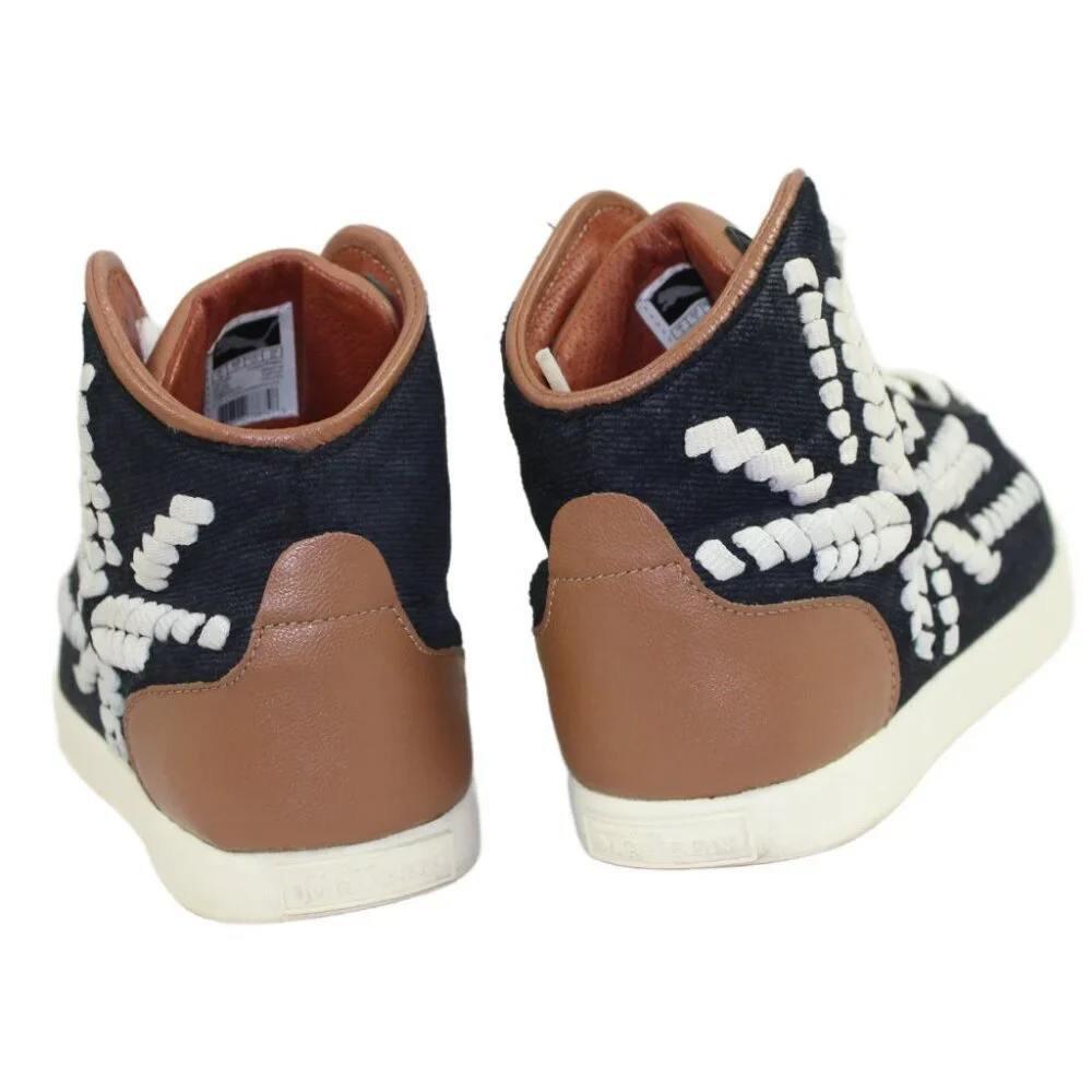 Alexander McQueen x PUMA Medius Mid-Top Trainers Moonless Night Black Size 6.5